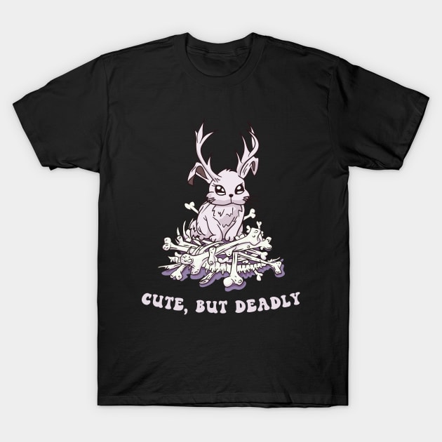 Cute but deadly Pastel Goth Jackalope Mythical Creature T-Shirt by secondskin